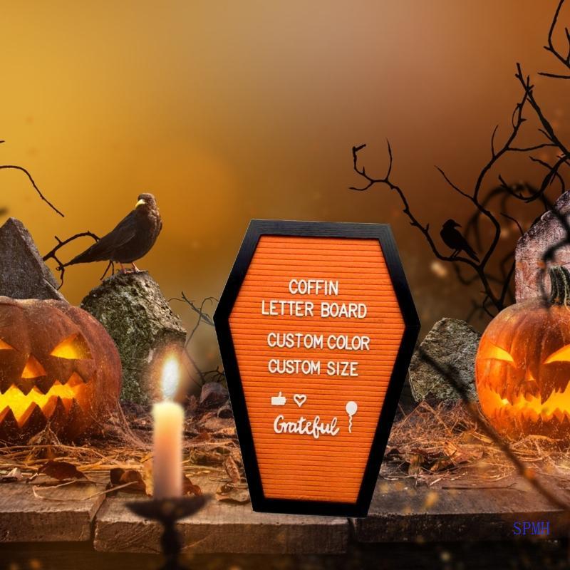 Super Coffin Letter Board Gothic Message Board Felt Letter Board พร้อมตัวอักษรสําหรับงานปาร์ตี้