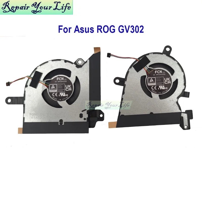พัดลม CPU GPU สําหรับ Asus ROG Flow X13 GV302 GV302XU GV302X GV302XV โน้ตบุ๊ค Cooler พัดลม 13NR0T050