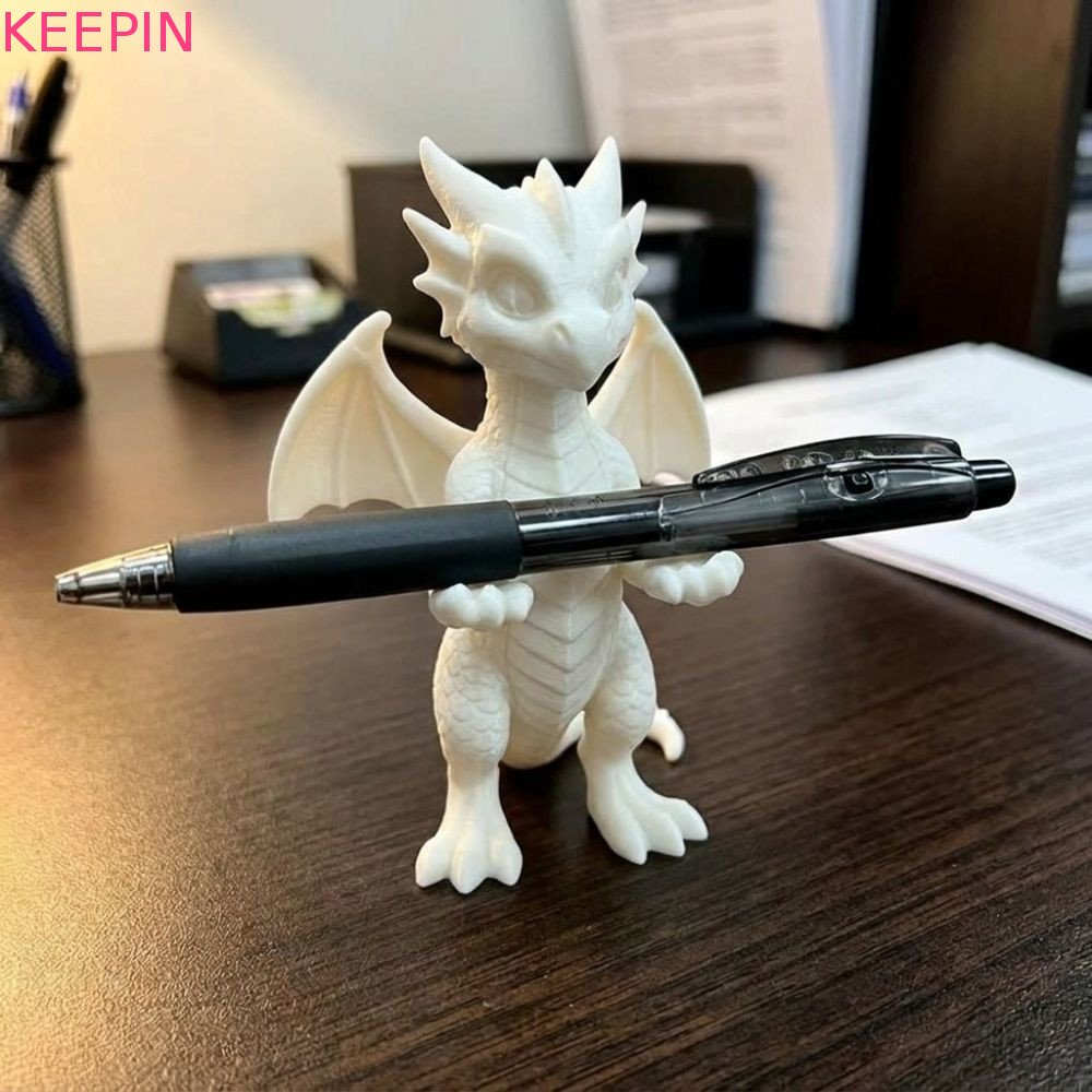 KEEPIN ที่ใส่ปากการูปมังกร, Oriental Myth การ์ตูน Dragon Pen Stand รูปปั้น, พลาสติกอเนกประสงค์ 3D พิมพ์สไตล์วินเทจโต๊ะ Organizer อุปกรณ์เสริม Ideal Cool ของขวัญ