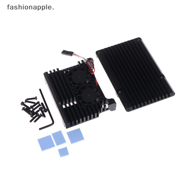 Form&Art Raspberry Pi 4 Aluminium Case with Dual Cooling Fan, Metal Shell Black Enclosure FA