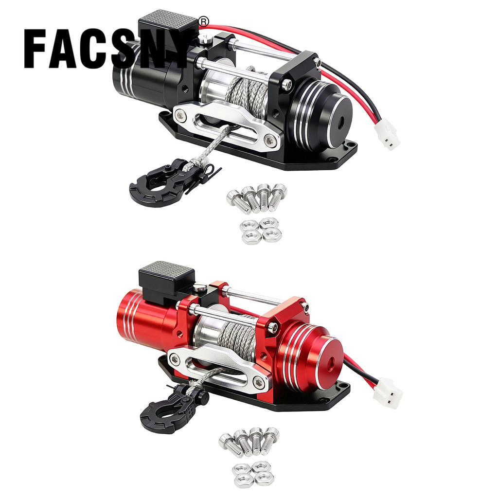 โลหะจําลองไฟฟ้า Winch 6V 9lbs ความจุโหลดสําหรับ 1/10 RC Crawler รถ TRX4 TRX6 SCX10 D110 D90 Wrangler