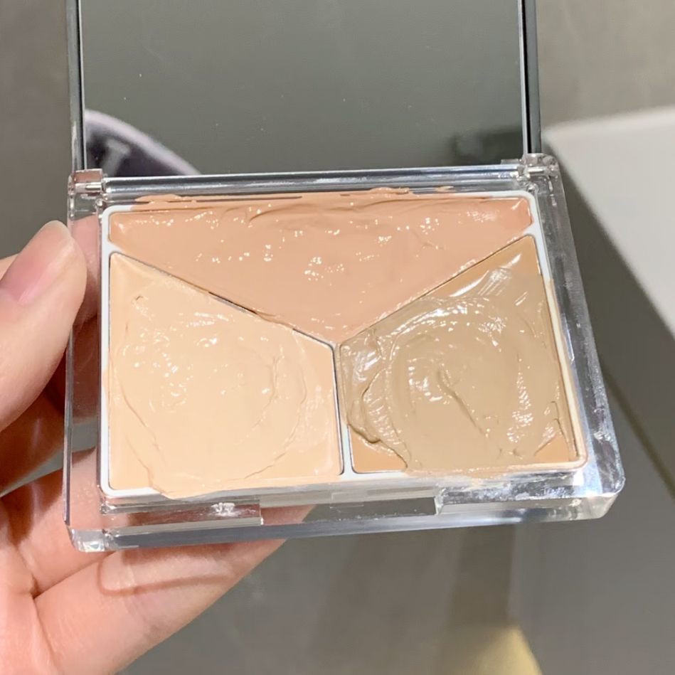 corrector concealer Three-Color Elf คอนซีลเลอร์ Palette ครอบคลุม Nasolabial Lines Dark Circles Tear 