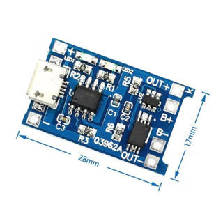 TP4056 โมดูลชาร์จแบตเตอรี่ 18650 1A พร้อมสาย Micro / Type-C Charging power module board ,18650 1A batterry โมดูลบอร์ด...