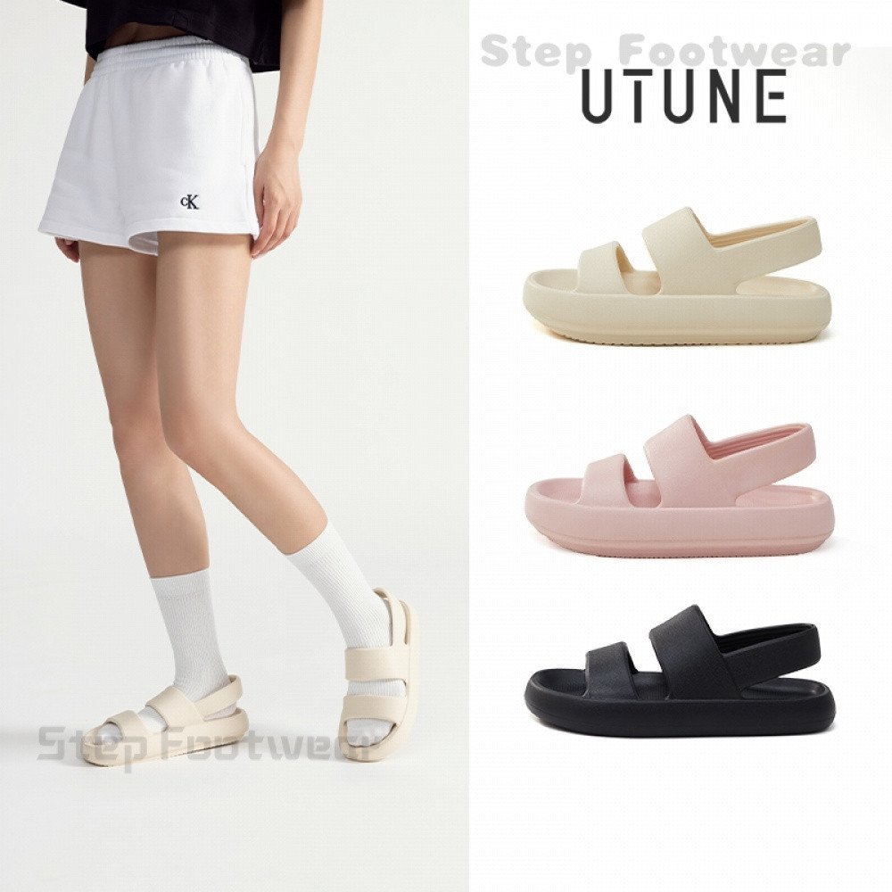 UTUNE รองเท้าแตะสําหรับผู้หญิงแบนฤดูร้อน EVA ชายหาดลื่น Outwear นุ่มน้ําหนักเบา Comfort รองเท้าแตะสํ