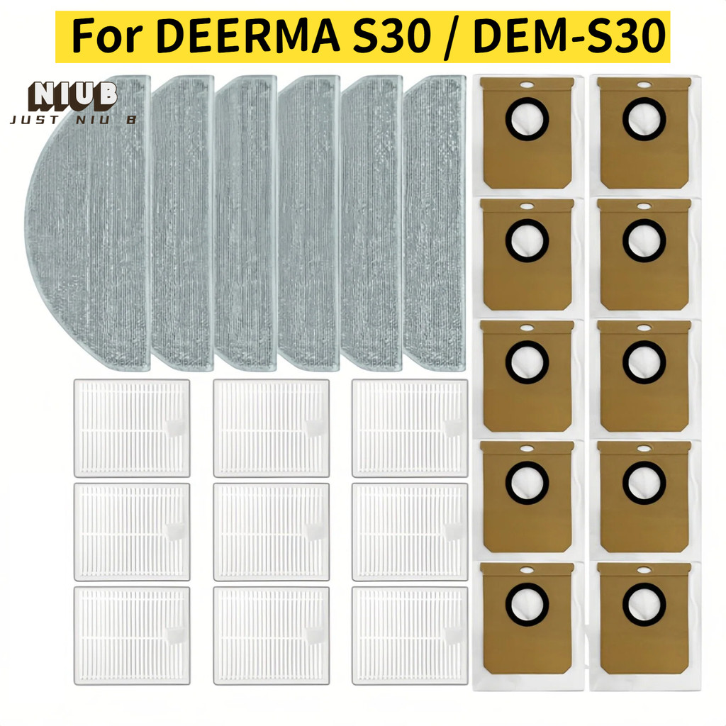 สําหรับ ( DEERMA S30 / DEM-S30 ) หุ่นยนต์เครื่องดูดฝุ่น HEPA Filter Mop ผ้า Pads ทิ้งเปลี่ยนถุงเก็บฝุ่นอุปกรณ์เสริม