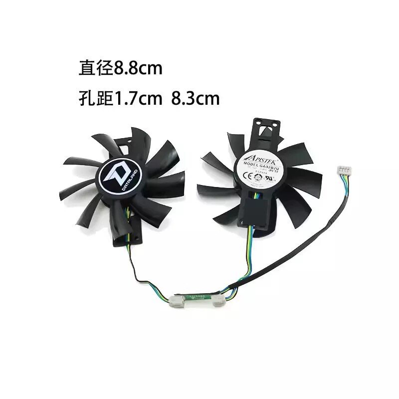 เหมาะสําหรับ Dylan Hengjin RX580 RX570 RX560XT 4G X-Serial Warrior กราฟิกการ์ดพัดลมระบายความร้อน
