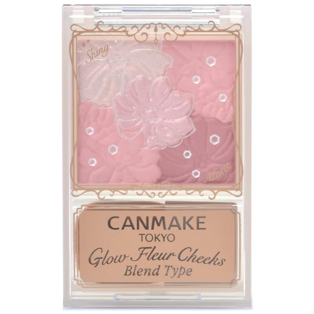 Canmake Glow Fleur Cheeks Blend Type B02 Rose Ballerina Cheek Glossy Highlight Transparent Matte 1