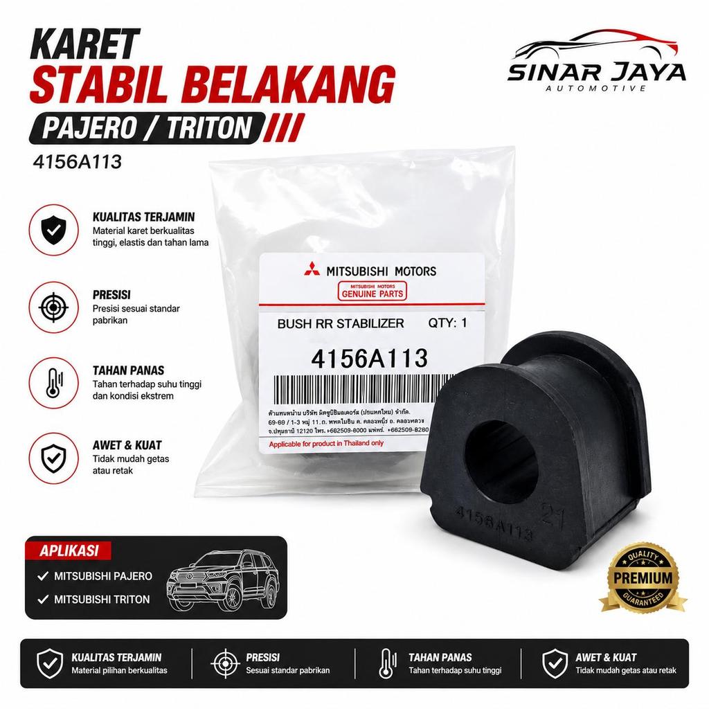 Karet Stabilizer Bush Stabil Roti Belakang Mitsubishi Pajero Triton  Original 4156A113
