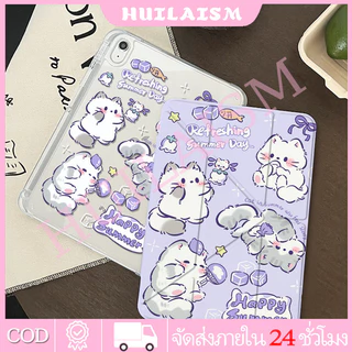 💥พร้อมส่ง💥 เคสอะคริลิคแบบพับ 3+Y สำหรับ iPad รุ่นที่ 11 A16/10/ 9/8, Pro 11/13, Air 7/6/5/4 ลายการ์ตูนแมว