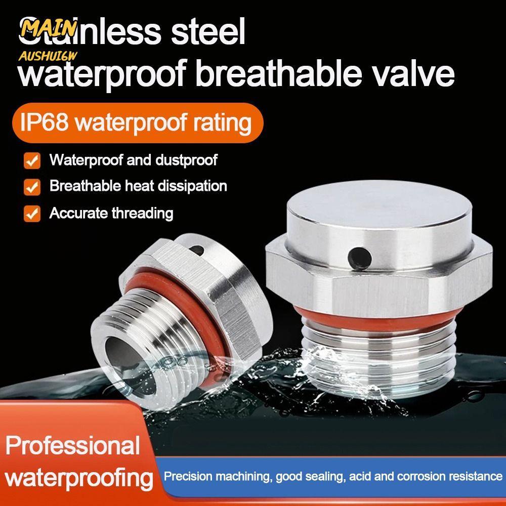 MAINAUSHUI6W โลหะ Vent Plug, 304 สกรูสแตนเลสในวาล์ว Air Vent, M5 M6 M8 M10 M12 กันน้ําอัตโนมัติ Vent