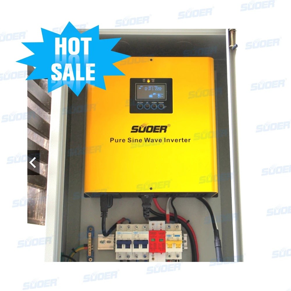 Hot ,Suoer 12v 1500VA 1000W 1000 วัตต์ 1KW 3KW 5KW Hybrid Solar Inverter พร้อม 20A AC Charger Pure S