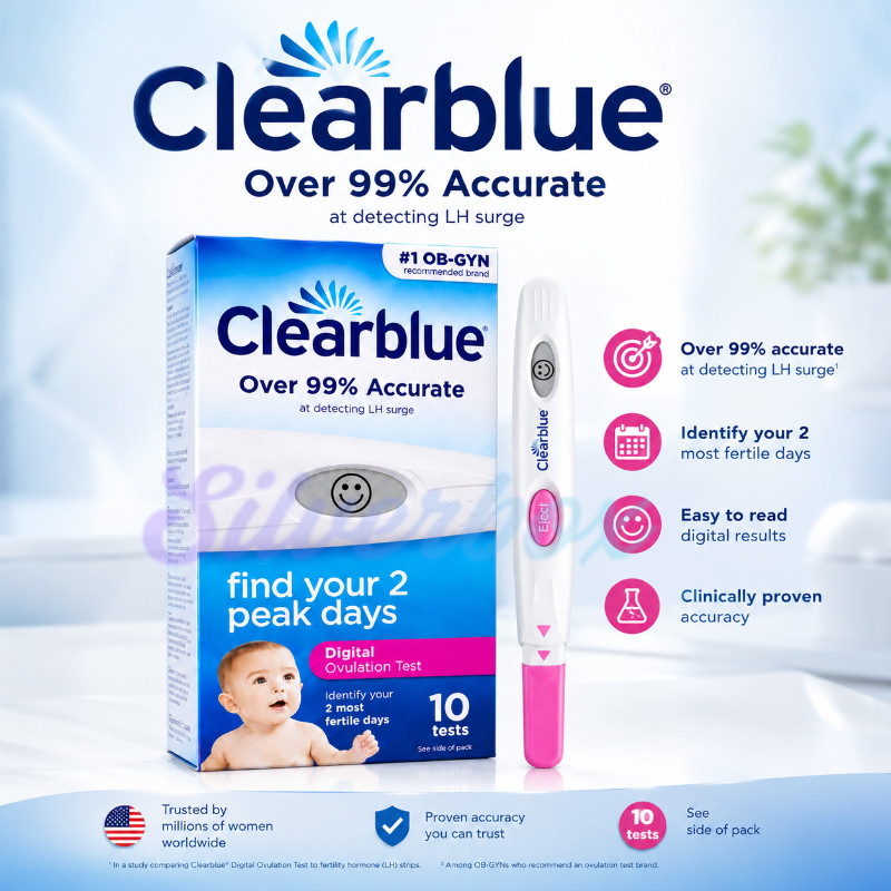 สินค้านำเข้า พร้อมจัดส่ง
Clearblue Us® Digital Ovulation Test Kit อุปกรณ์ทดสอบการตกไข่แบบดิจิตอล
