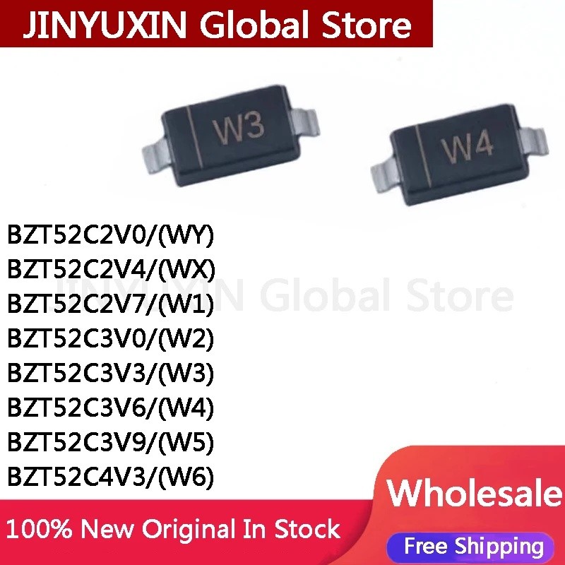 10 ชิ้น BZT52C2V0 WY BZT52C2V4 WX BZT52C2V7 W1 BZT52C3V5V6C3W4C6C9C6C6C6C3W4C6C6C4C6C4C9C6C