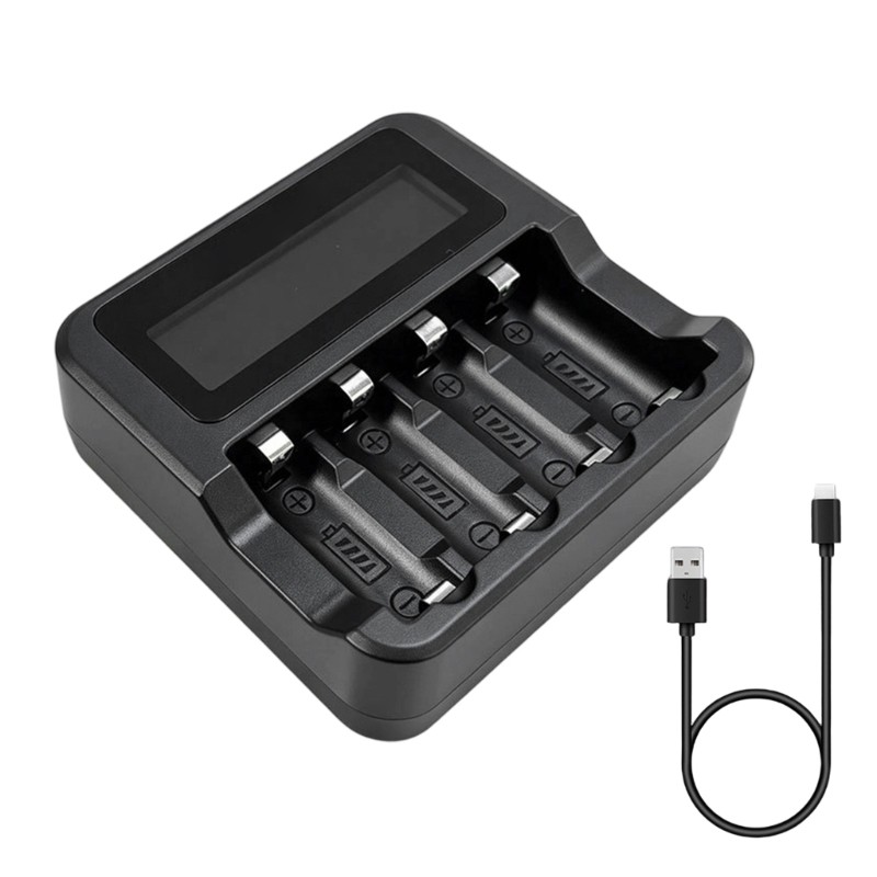OMG* แท่นชาร์จสําหรับเซลล์ RCR123A พร้อมจอ LCD USB C