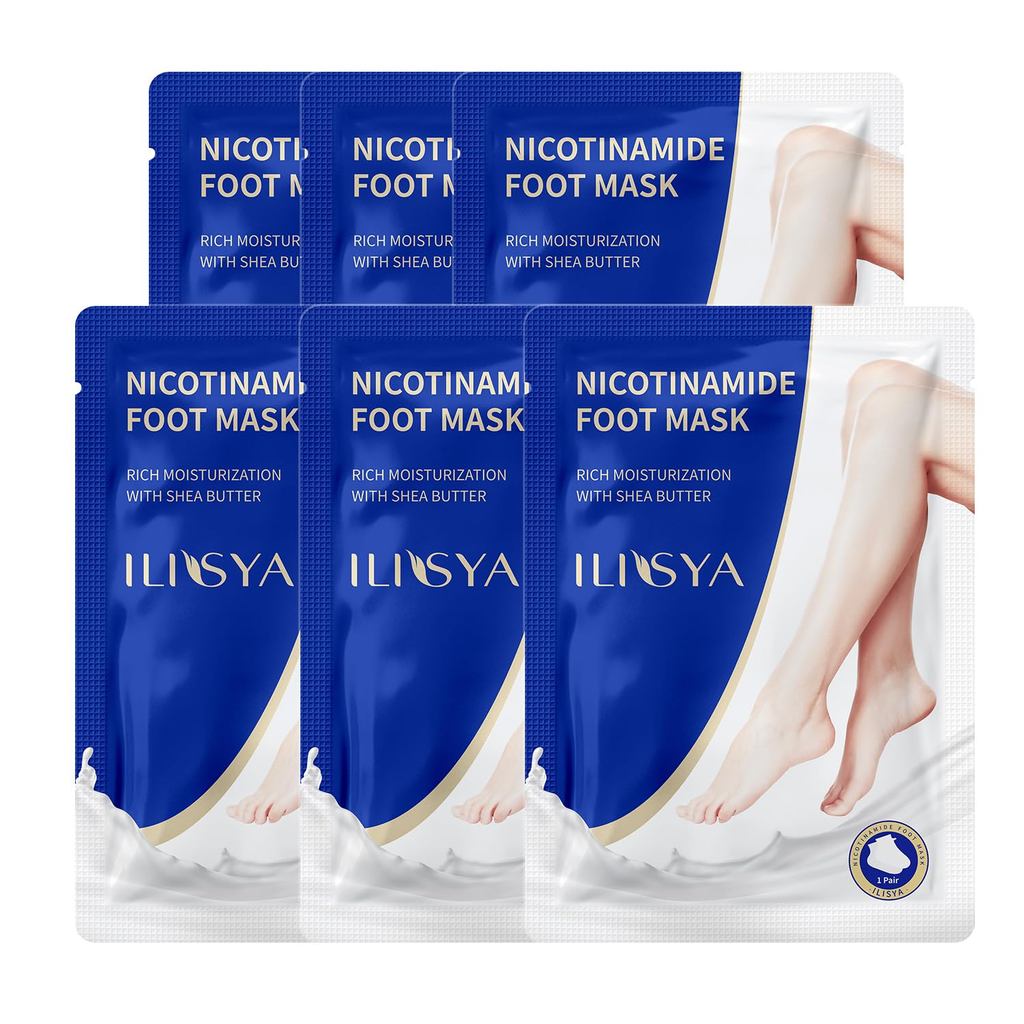 ROUSE Foot Mask Moisturizing 6 Pack Feet Spa Hydrating Mask Socks Soft Dry Cracked Feet Care - Nicot