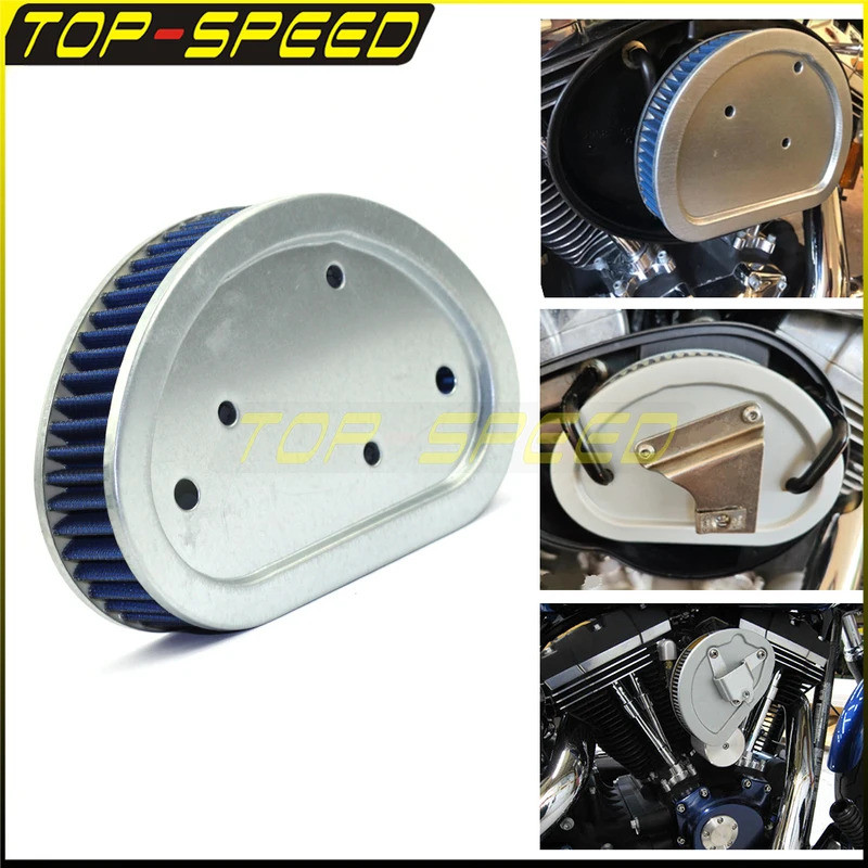To Motorcycle Air Cleaner High-Flow Replacement Air Filter For Harley Dyna Fat Bob Super Street Glid