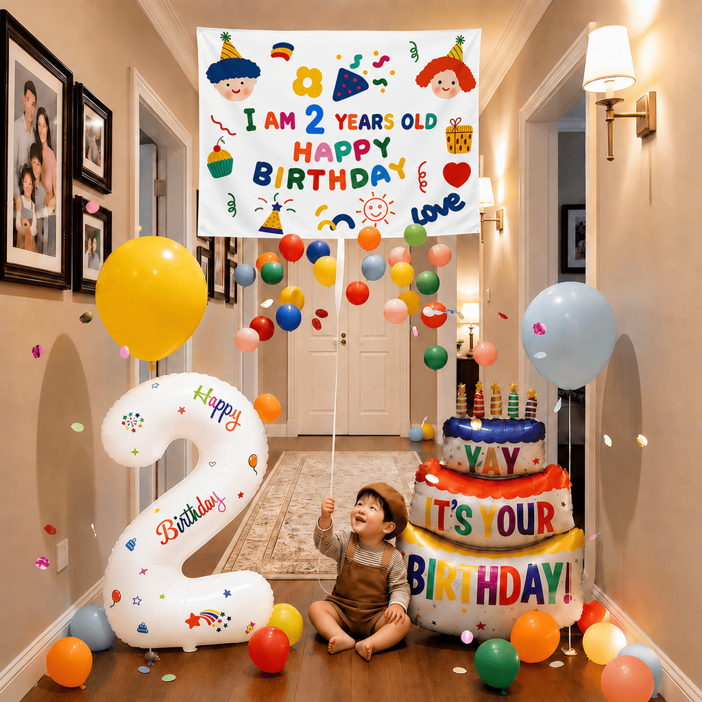 ฉากหลังภาพวันเกิดสําหรับเด็กส่วนบุคคล,บอลลูนตกแต่งพรรคฝน100x70ซม