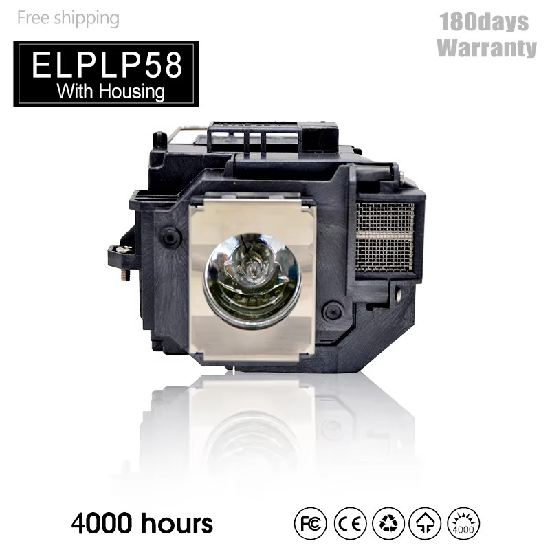 ELPLP58 V13H010L58 โปรเจคเตอร์เปลี่ยนหลอดไฟใช้งานร่วมกับ Epson EB-X10 EB-X7 EB-X72 EB-X8 EB-X8e EB-X