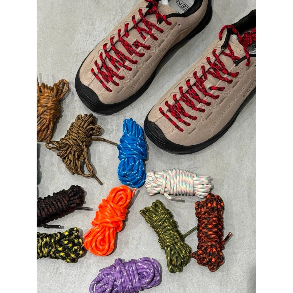 สายเชือกรองเท้า เชือกรองเท้ากลม เหมาะสําหรับ KEEN Jasper Light Brown Jumping Point Shoelaces หลากสี 