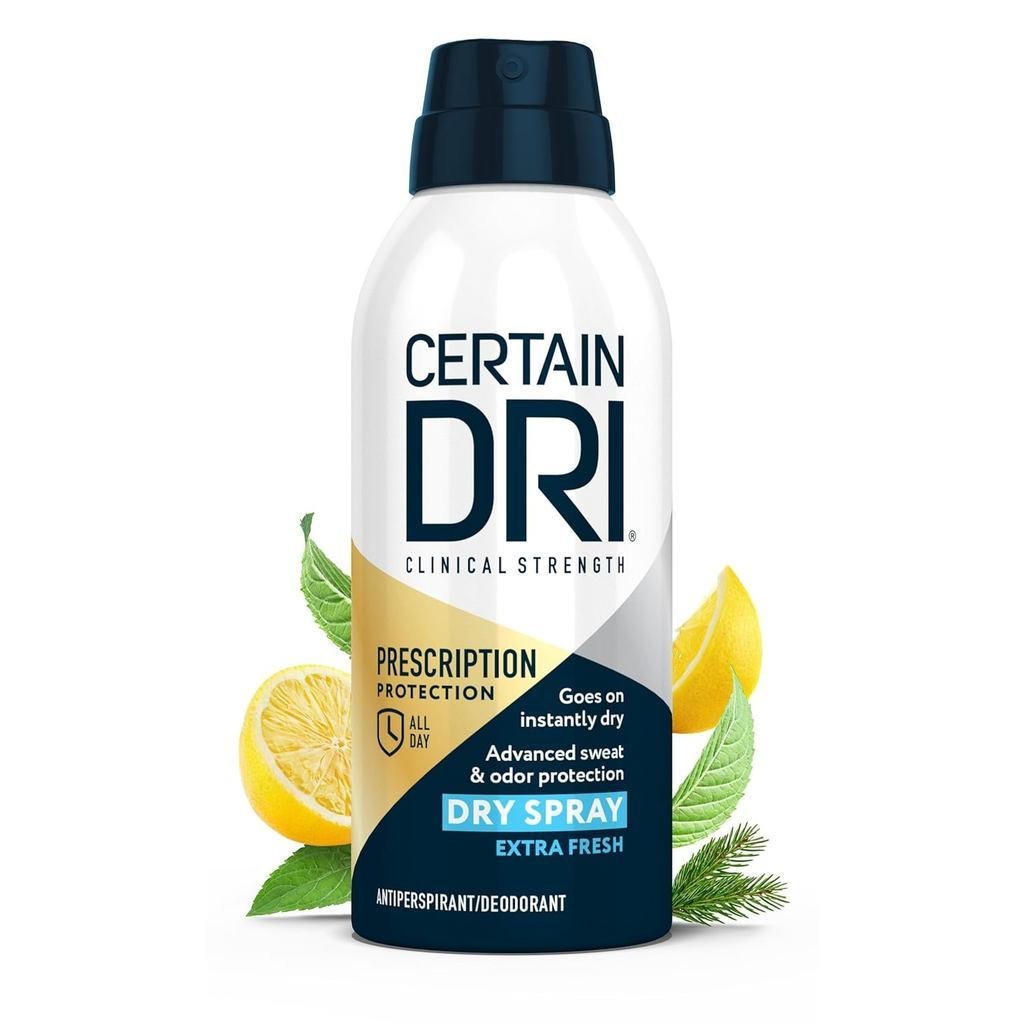 CertainDriPrecription-StrengthClinicalAntiDrySpray-72-HourSweatderproof&OdorProtectionforMen&Women-E