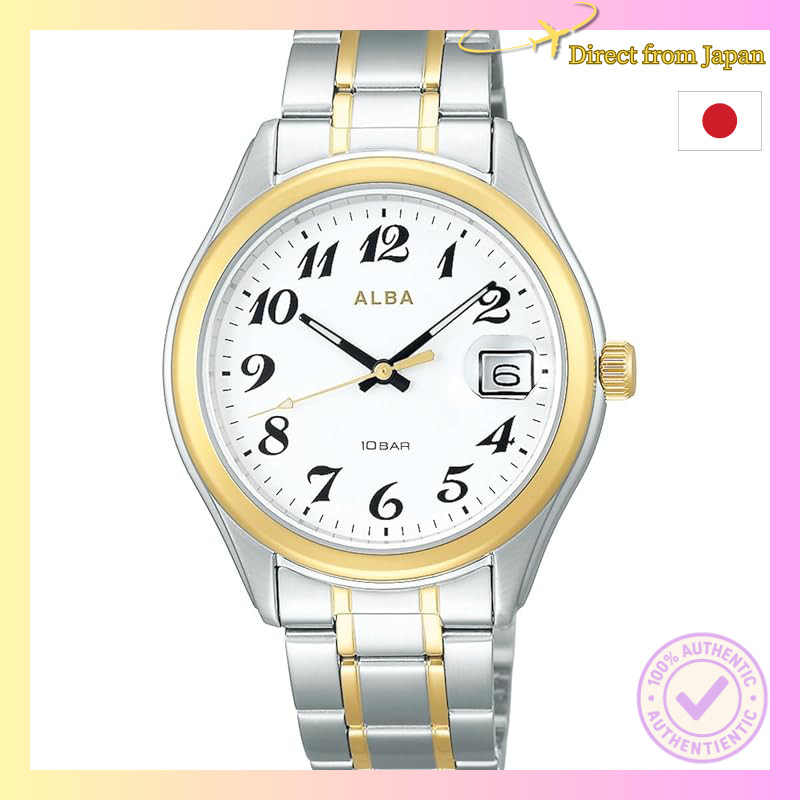 SEIKO ALBA Analog Quartz Watch for Men and Women with Enhanced Water Resistance (10 ATM) - Titanium 