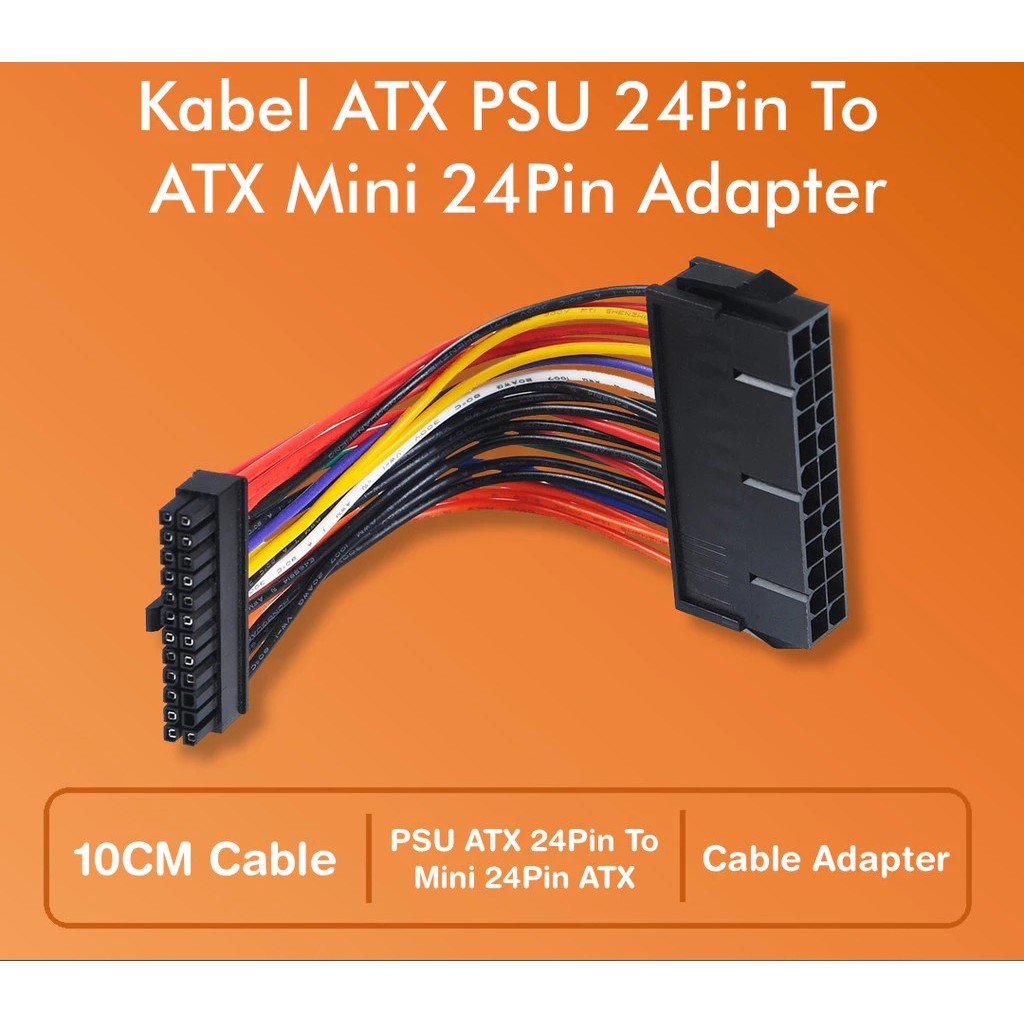 24 Pin Female to Mini 24 Pin Male PSU Cable Converter - 24 Pin ATX Adapter Cable