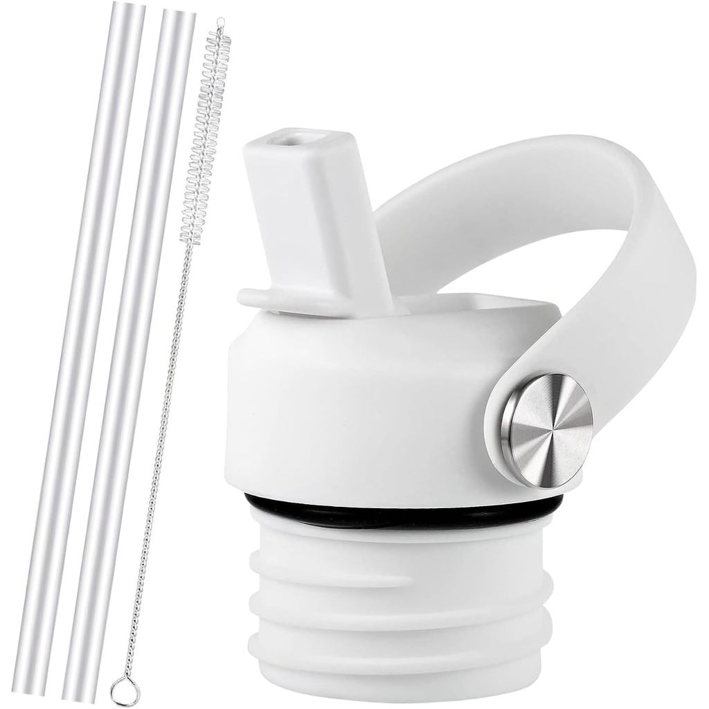 KMN ฝาฟางสําหรับ Hydro Flask Standard Mouth – หมวกกีฬากันรั่วปลอดสาร BPA พร้อมหลอด 2 หลอดและทําความส