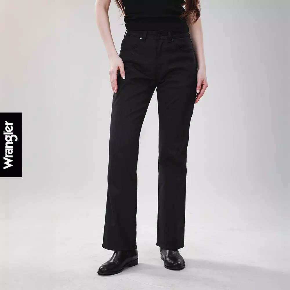 WRANGLER กางเกงขายาวผู้หญิง คอลเลคชั่น Wrangler Legends เอวสูง ทรงขาม้า รุ่น WR S226WBOTN03 สีดำ