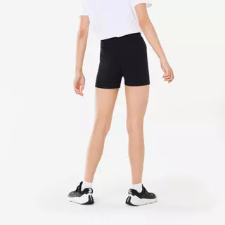 Decathlon Girls' Sport Shorts Black - Cotton Shorts กางเกงขาสั้นผ้าฝ้ายเด็กผู้หญิงใส่ทำกิจกรรมได้ทุกประเภท - Black