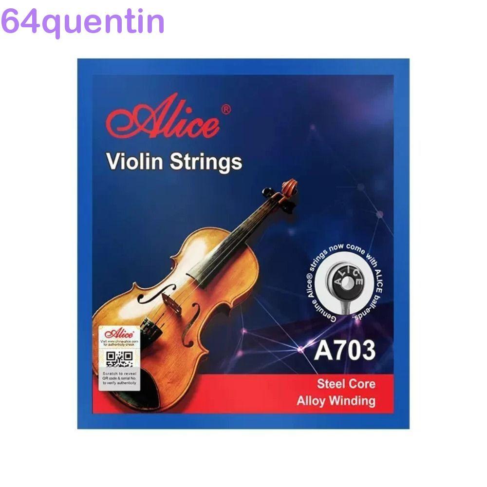 QUENTIN Alice Strings, เปลี่ยน 4/4 3/4 1/2 1/4 1/8 A703 สายไวโอลิน, อุปกรณ์เสริมไวโอลิน Winding EG Strings สายนิกเกิลไวโอลินเล่นไวโอลิน