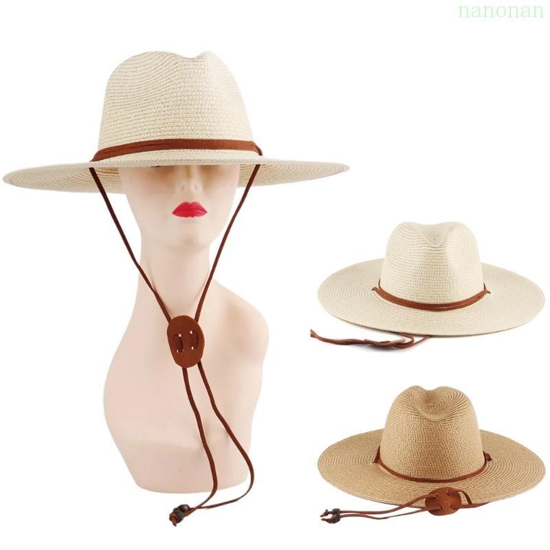 Nan Hand Weaving Straw Hat Beach Getaways Beach Hat Breathable Sun Hat for Girl