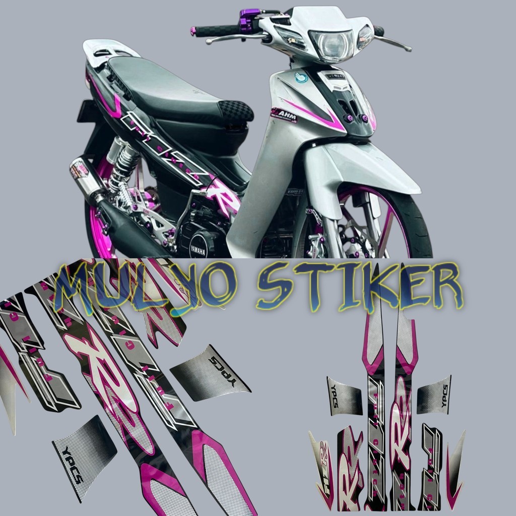 UNGU STRIPING สติ๊กเกอร์ Yamaha F1ZR fizr fiz r f1 zr 2001 2002 สีม่วง สีดํา เงิน