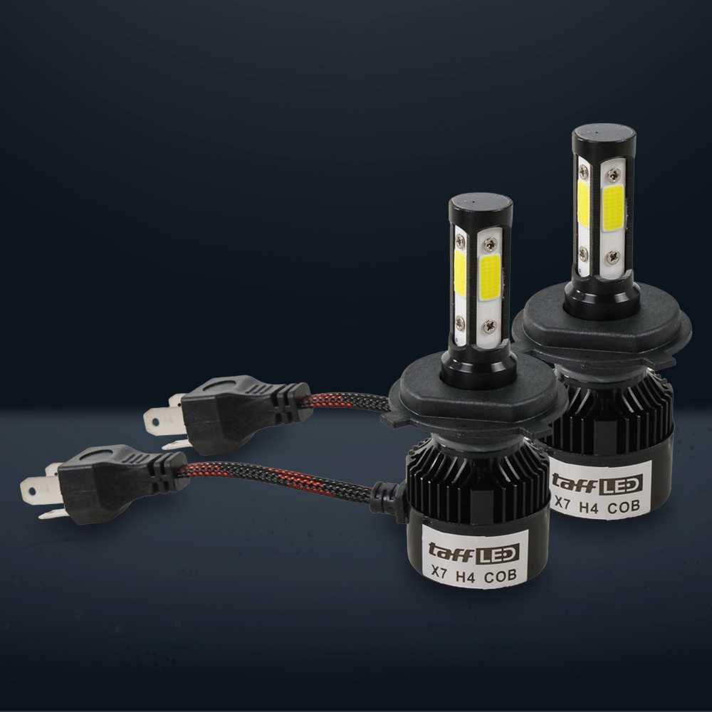 TASTYSTTR LED X7 ไฟหน้ารถ LED COB ไฟหน้า Cool White H4 IP65 24W - 75818-4CN