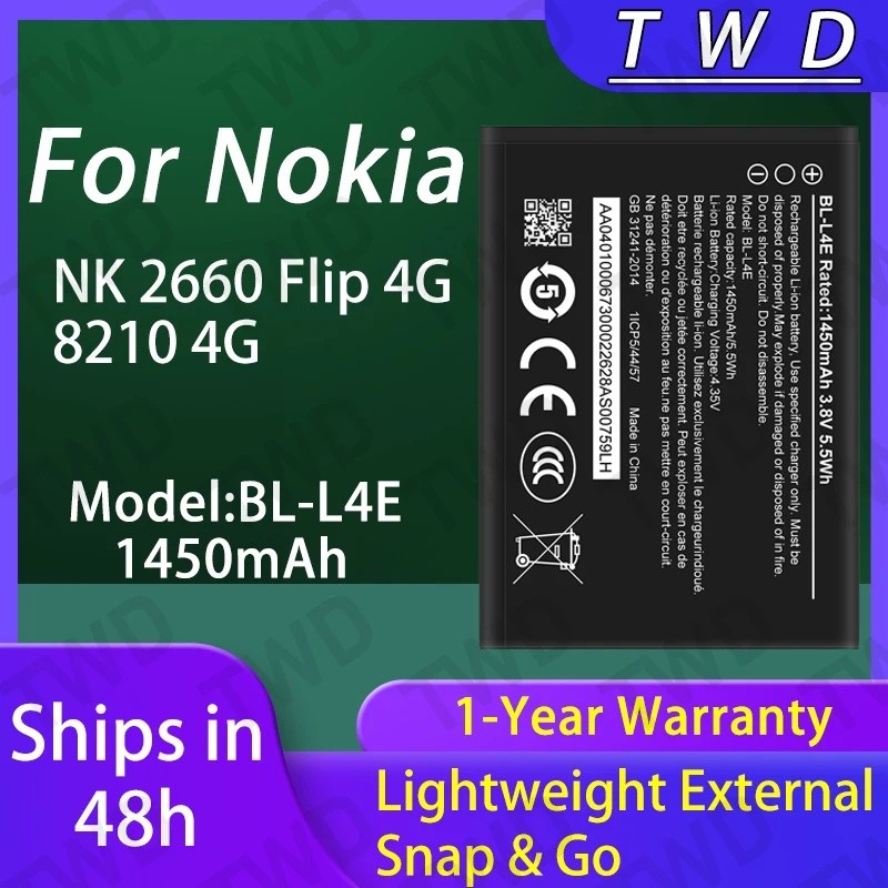 BL-L4E BLL4E แบตเตอรี่ความจุขนาดใหญ่สําหรับ Nokia NK 2660 Flip 4G/8210 4G แบตเตอรี่ใหม่ High Quanlit