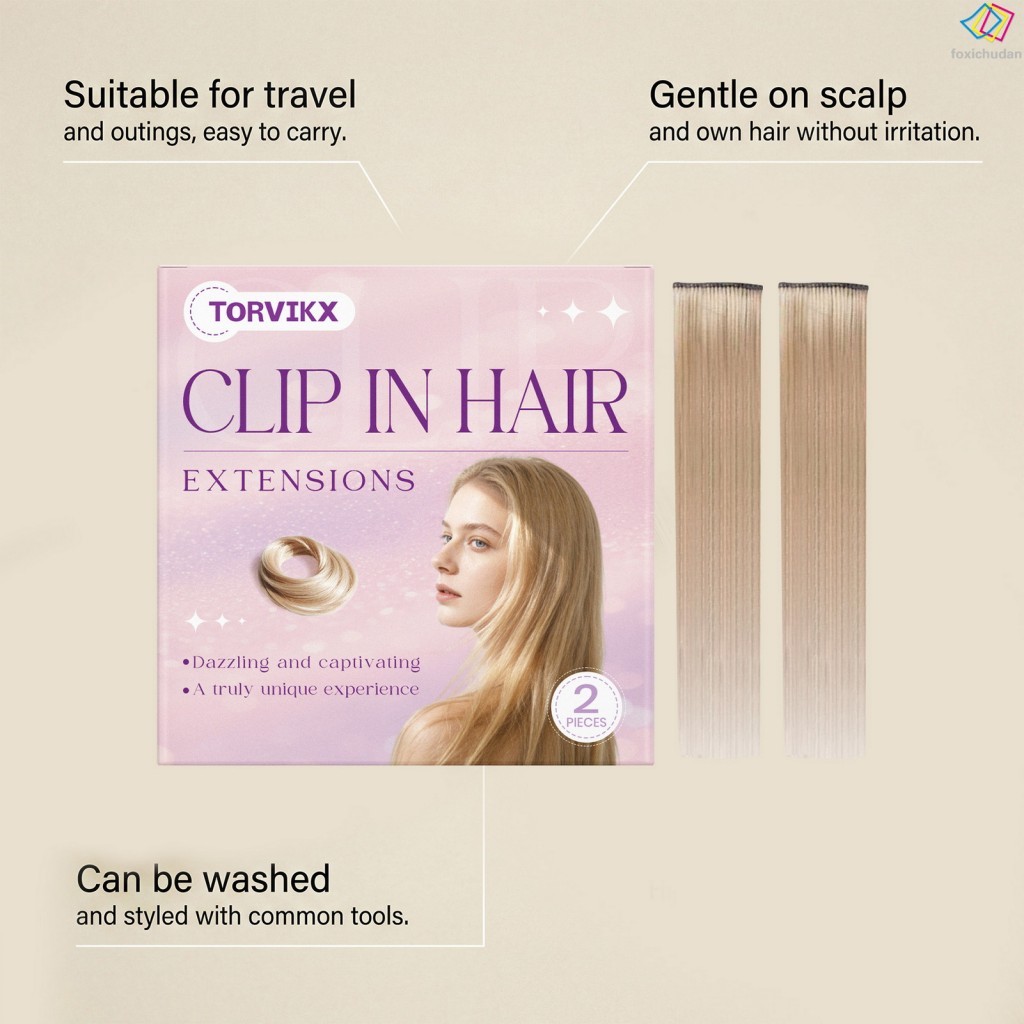 Flaxen Golden Clip In Hair Extensions - น้ําหนักเบา 56 ซม. สําหรับจัดแต่งทรงผมทุกวัน