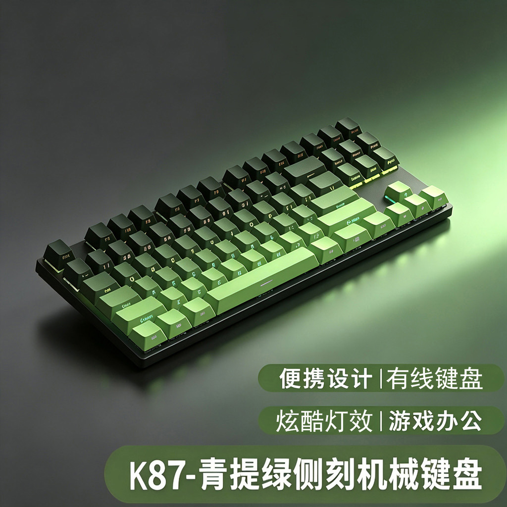 K K87-Key Green Axis Red Axis Wired Mechanical Keyboard Computer Notebook usb Universal External Gam