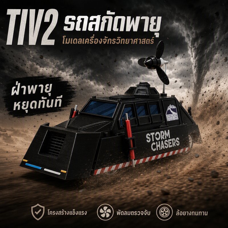 Delta Force TIV2 Storm Chasers Tornado Intercept รถ 3D พิมพ์รุ่น เคลื่อนที่ได้ ยกได้ DIY ของเล่นของขวัญ โมเดลสะสม