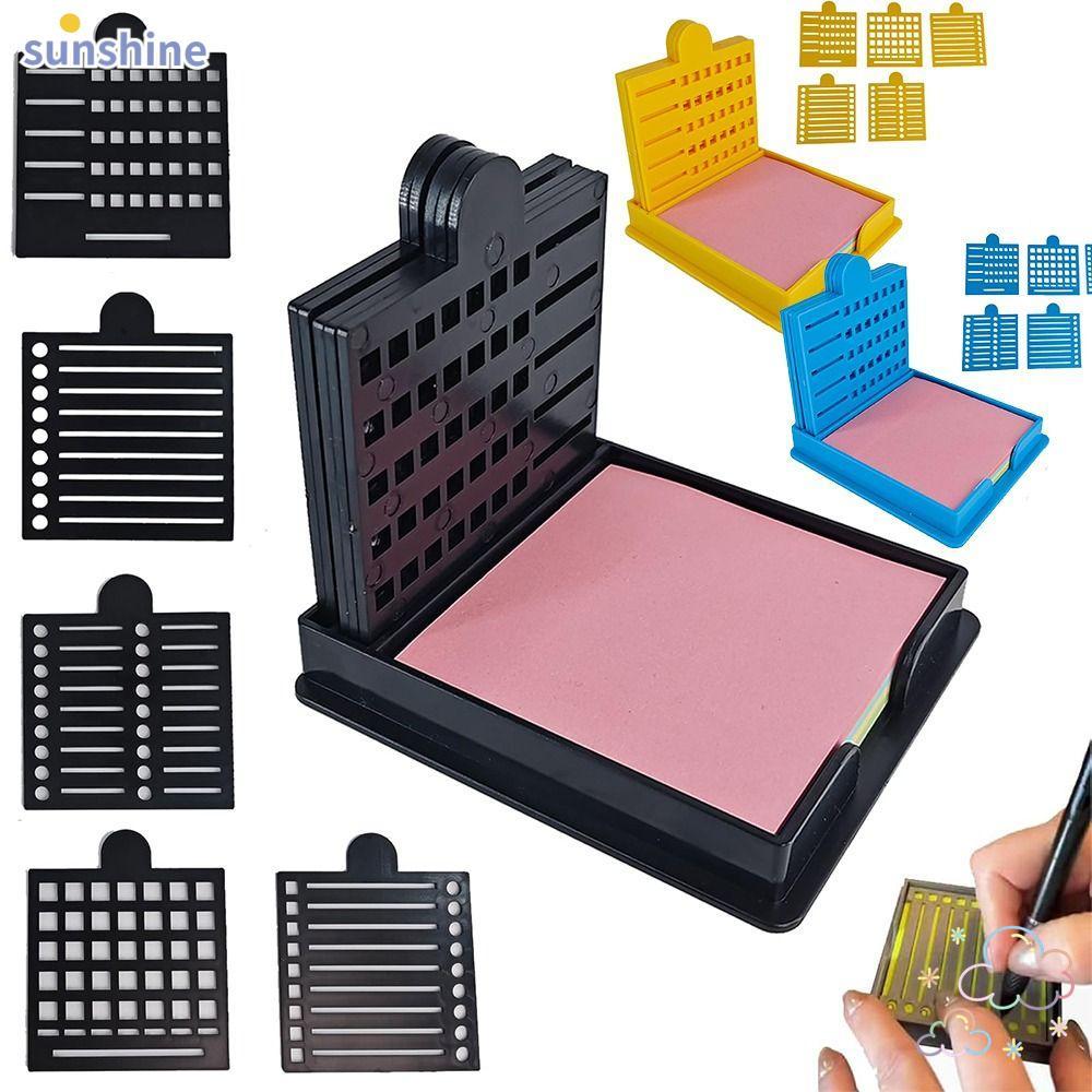 SSUNSHINE Sticky Note Holder Set, Dispenser Note Box Sticky Note Stencil, Sticky Note Storage Tools 