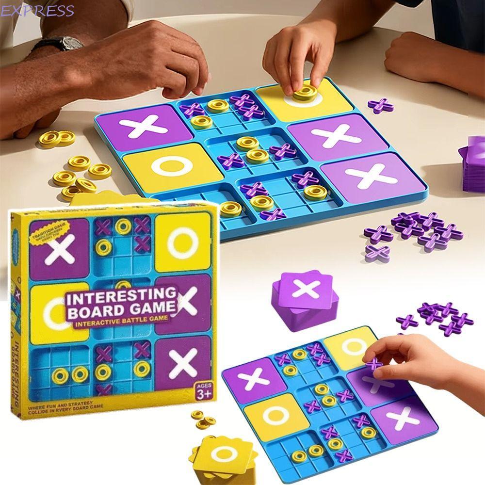 EXPRESS Tic Tac Toe Board Game, Creative Montessori Puzzle Table Game, Tabletop Game Cognitive Devel