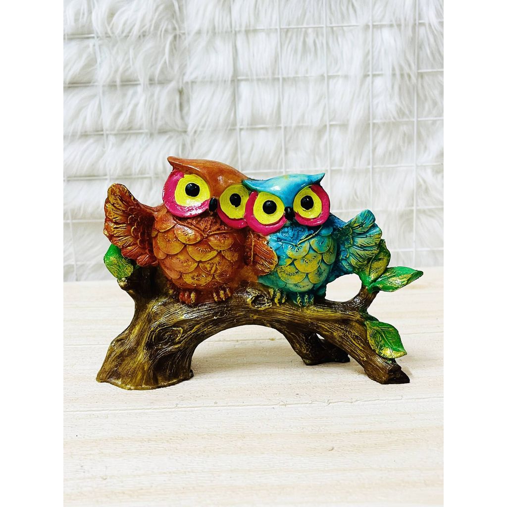 PM254 - Polyresin Two Owls Decor
