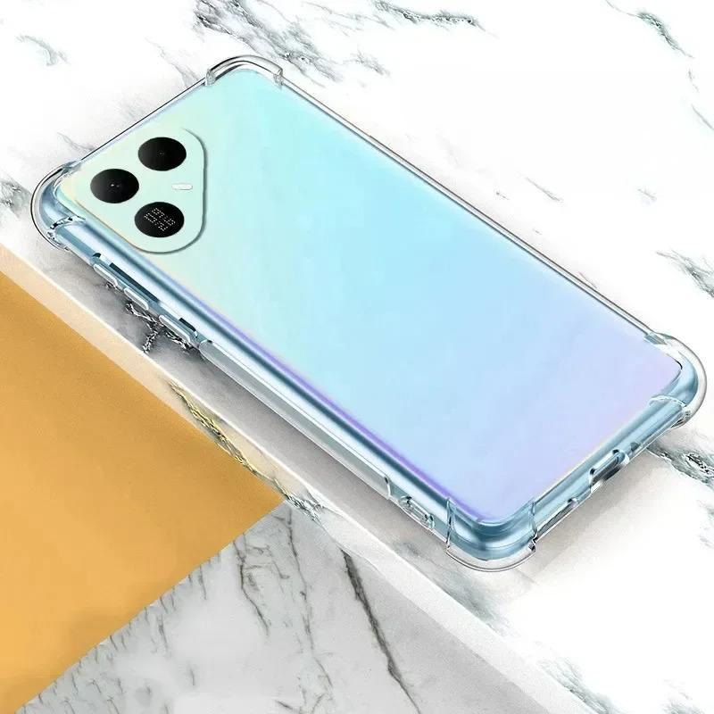 กันกระแทกซิลิคอนโปร่งใสสําหรับ Tecno Pova 8 Pro 8Pro Pova8 5G LK6 Pova8Pro TecnoPova8 ถุงลมนิรภัยนุ่