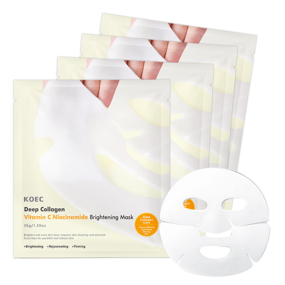 KOEC สีเหลือง VC Collagen Mask Moisturizing Niacinamide Patch Mask โปร่งใสขายส่ง