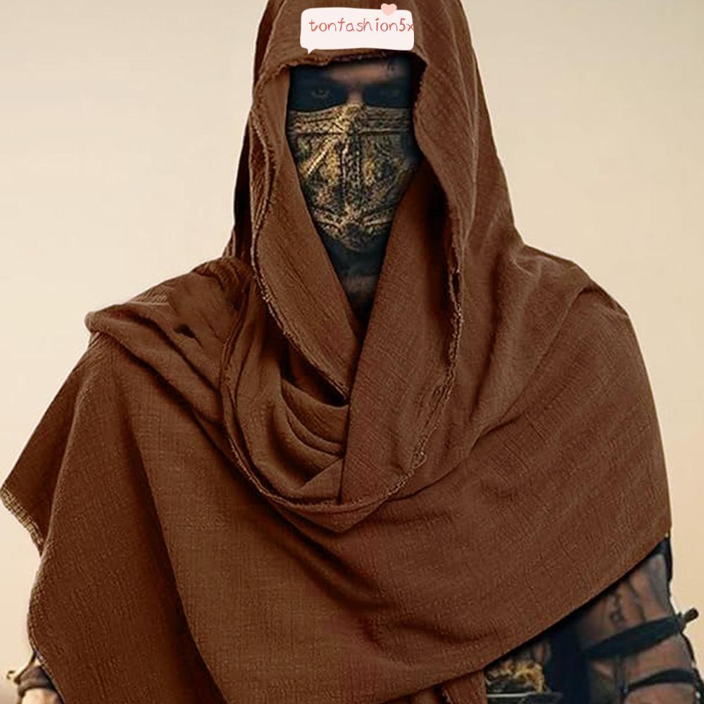 ITRUMPET Mens Medieval Pirate Retro Hood, สีดํา/สีน้ําตาลน้ําหนักเบา Wrap Cloak, Unisex Vintage Pira