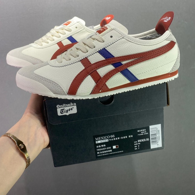 A-xxMexico 66 รองเท้าวิ่งผู้ชายและผู้หญิง Onitsuka Mexico 66 รองเท้ากีฬา 1183A201-206 EJYP 43L6U, FL