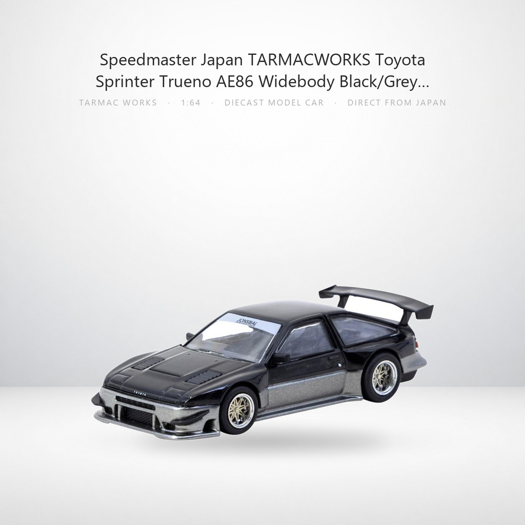 Speedmaster Japan TARMACWORKS 1/64 Toyota Sprinter Trueno AE86 Widebody Black/Grey Finished Product 