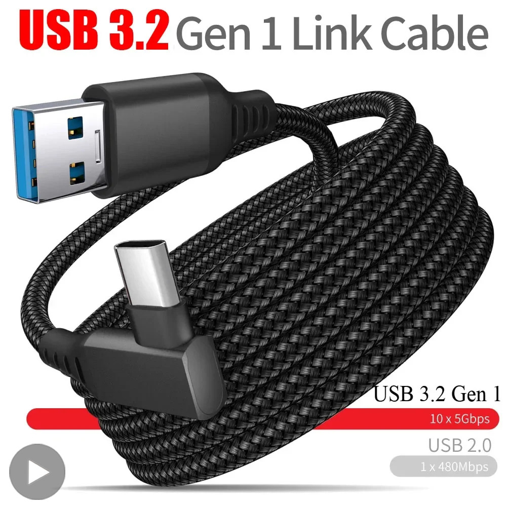 USB A To Type C 6M 5M 3M ข้อมูลสําหรับ Meta Quest2 Oculus Quest 2 Link VR Virtual Reality แว่นตาชุดห