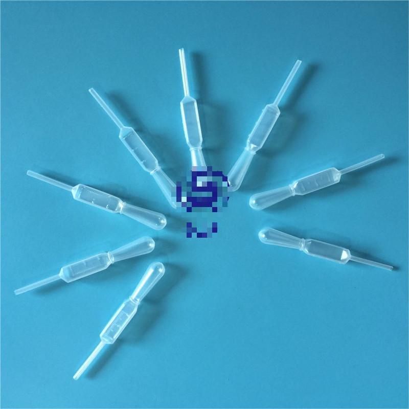 หยดพลาสติกแบบใช้แล้วทิ้ง 3ml ตารางฟางขนาด Pasteur Dropper Pasteur ฟาง 3ml Square Dropper พลาสติกแบบใ