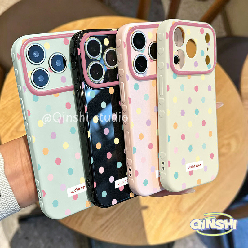 เคสโทรศัพท์กรอบรูปหัวใจลายจุดสีful เหมาะสำหรับ Redmi 14C 13C 13 13X 12 10 9C 9A 10A A1 A2 A3 A5 C71 Note 10s 11s 14 9 10