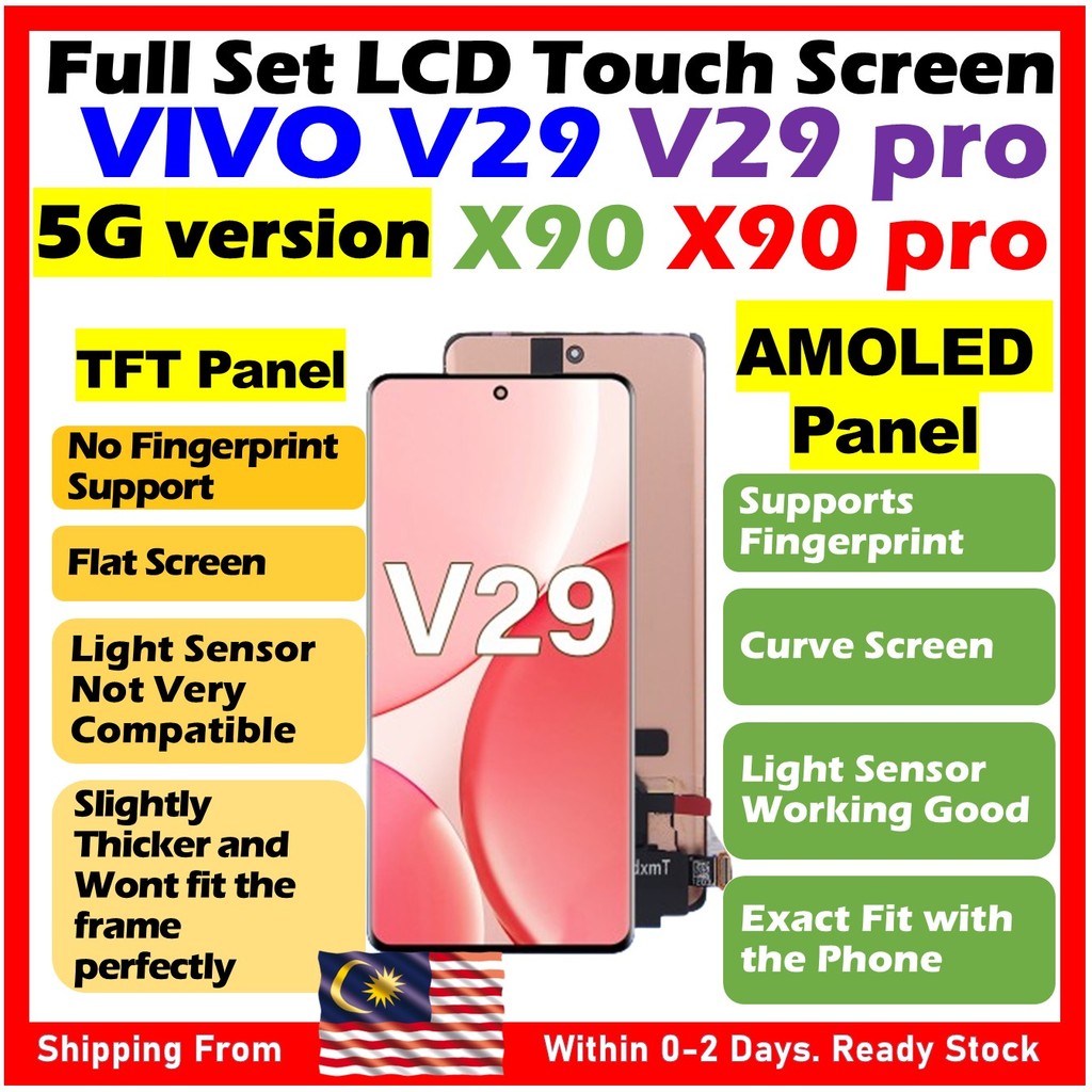 NGS ยี่ห้อ OLED / TFT หน้าจอ LCD สําหรับ VIVO V29/ VIVO V29 Pro / VIVO X90 / VIVO X90 Pro
