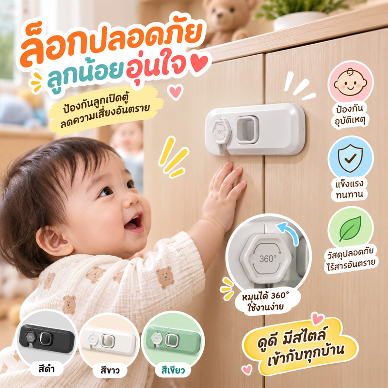 อุปกรณ์ล็อคประตู สายล็อคตู้เย็น อเนกประสงค์ ป้องกันการหนีบ ลิ้นชัก ตู้เย็น เพื่อความปลอดภัย สําหรับเด็ก